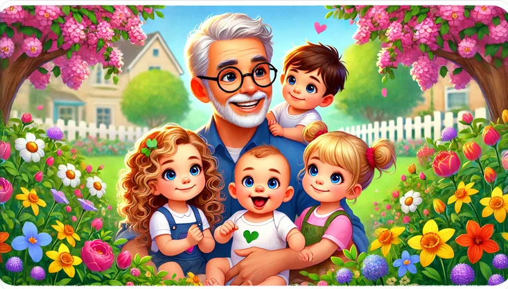 Jose con sus nietos