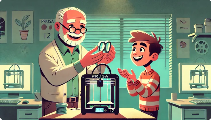 Jose y el becario construyendo la Prusa i2